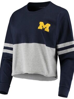 Michigan Wolverines Cropped Retro Jersey Long Sleeve T-Shirt - XL
